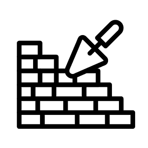 a black line drawing of a brick wall