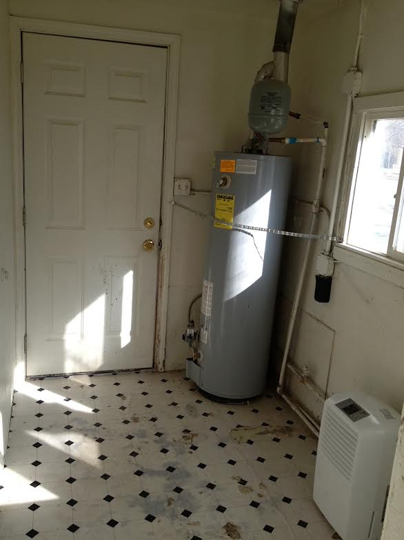 a water heater in a room